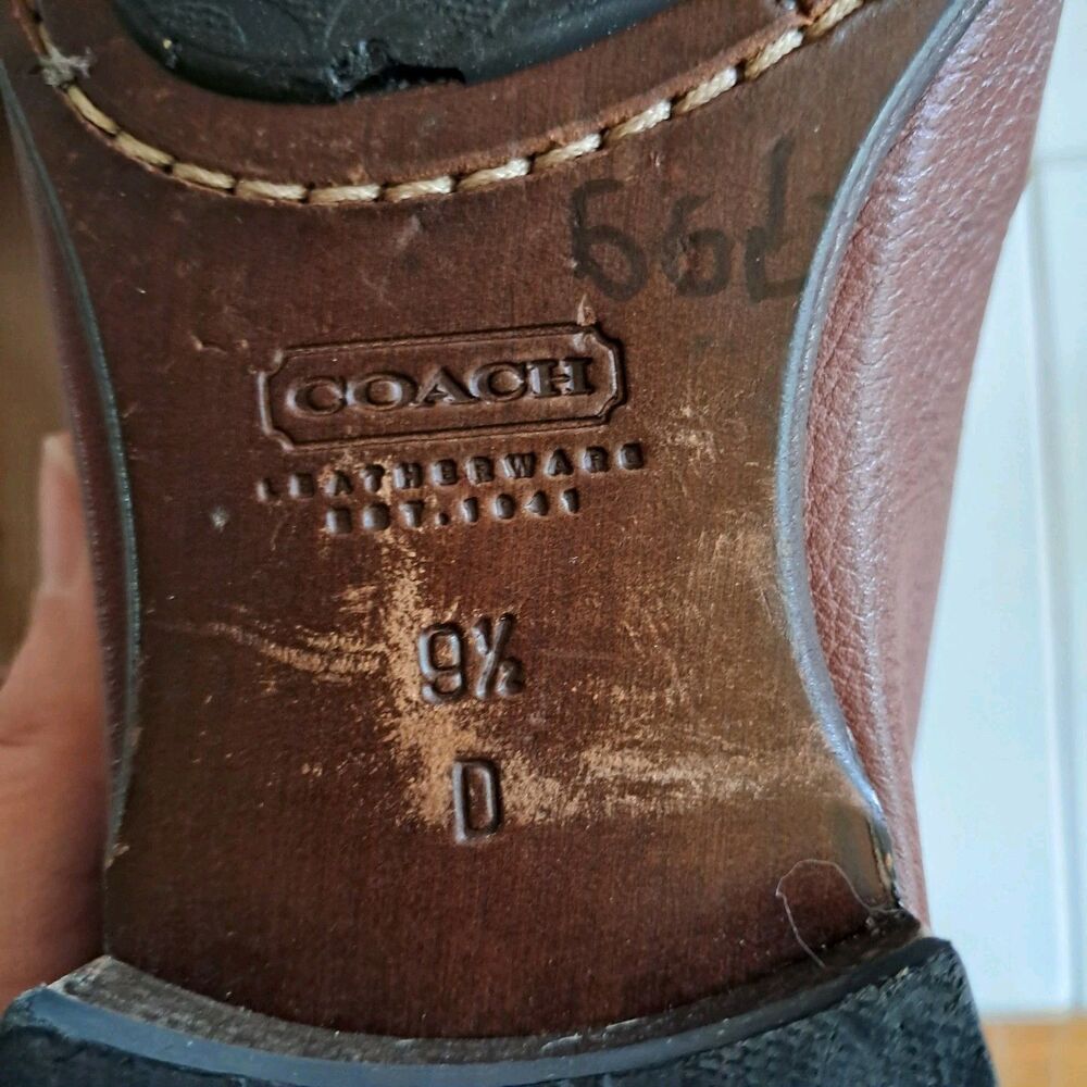 Coach Lawson Mens Brown Leather Loafers Size 9.5 D Made In Italy w/ Shoe Trees - Picture 6 of 8